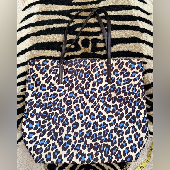 Kate Spade Blue, Black and White Cheetah  Print Tote EUC - Picture 9 of 10